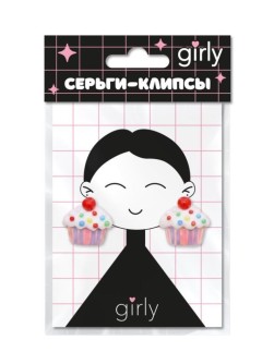 Серьги-клипсы GIRLY "Пироженное", розовые