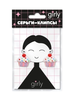 Серьги-клипсы GIRLY "Пироженное", розовые