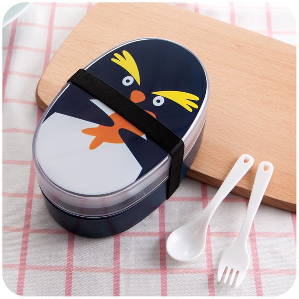 Ланчбокс "Злая птичка с рыбкой" (черный) 
