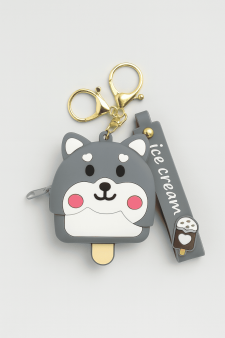 Брелок-кошелёк "Ice cream dog", grey (9*7 см)