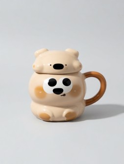 Кружка "Милые животные", коричневая (400 мл)