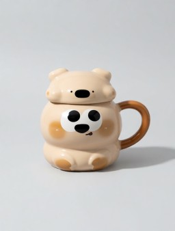 Кружка "Милые животные", коричневая (400 мл)