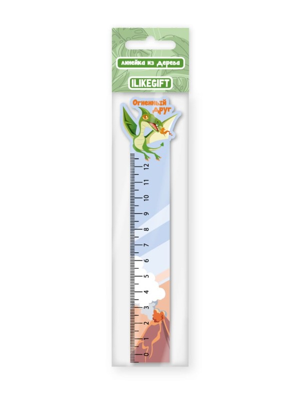 Линейка ЭКО из дерева iLikeGift "Огненный друг" 