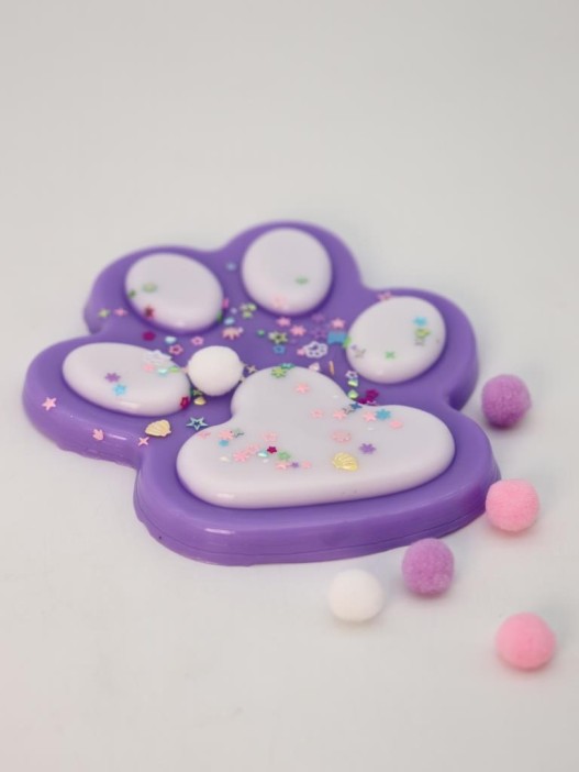 Мялка - антистресс «Игривая Таба ЛАПКА», фиолетовая, 13 х 14 см 