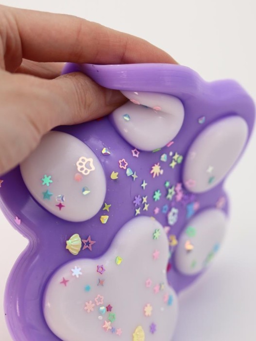 Мялка - антистресс «Игривая Таба ЛАПКА», фиолетовая, 13 х 14 см 