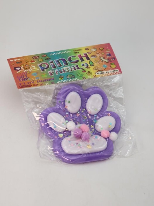 Мялка - антистресс «Игривая Таба ЛАПКА», фиолетовая, 13 х 14 см 