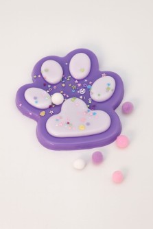 Мялка - антистресс «Игривая Таба ЛАПКА», фиолетовая, 13 х 14 см