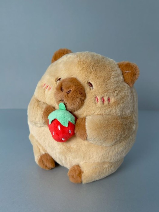 Мягкая игрушка "Capybara strawberry", 17 см 