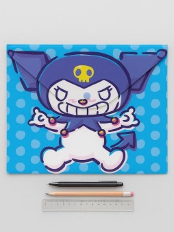 Папка-конверт на кнопке А4 "Kuromi с медведем", голубая, 180 мкм