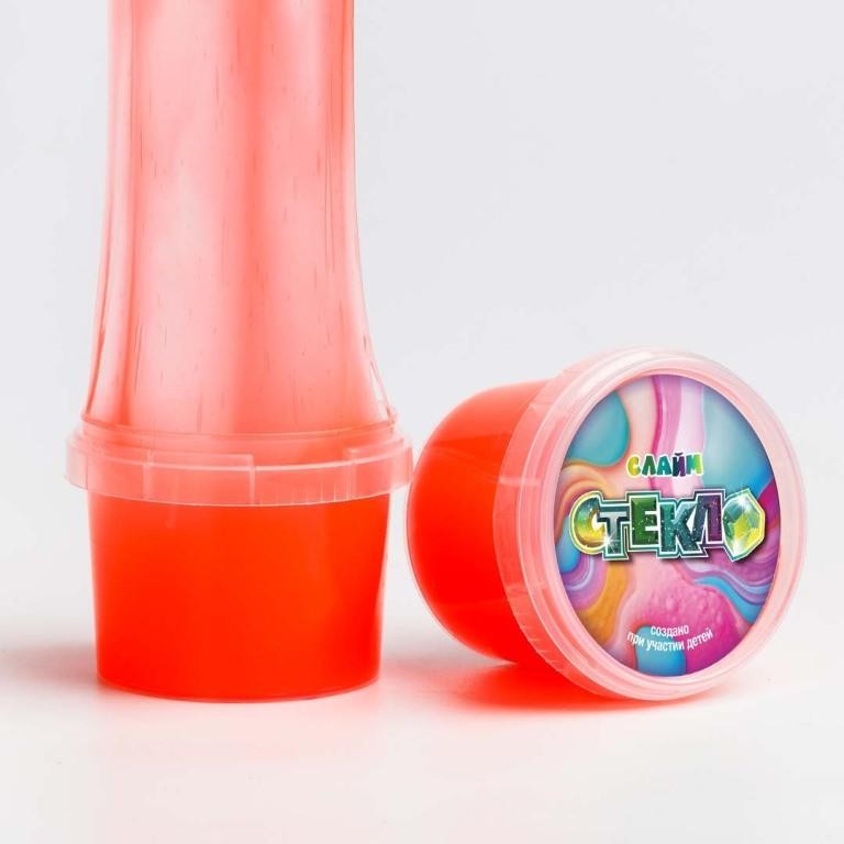 Слайм &quot;СТЕКЛО Party Slime&quot;, красный неон (90 гр) 