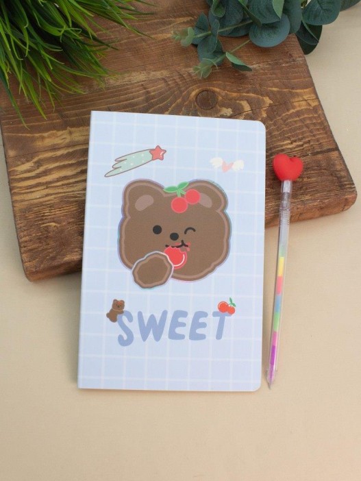 Блокнот (А5) "Cherry bear star", blue (14.5*21) 
