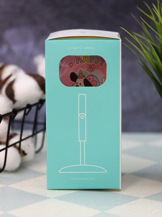 Зеркало настольное на ножке &quot;Happy dog&quot;, розовое (10,5*18 см) 