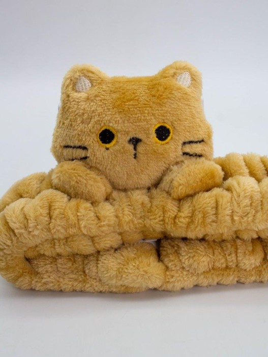 Повязка на голову GIRLY "Кот Фари", коричневая 