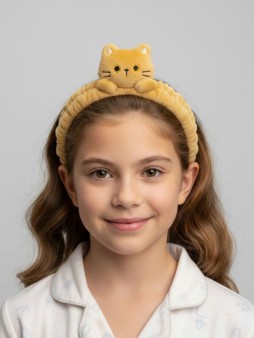 Повязка на голову GIRLY "Кот Фари", коричневая
