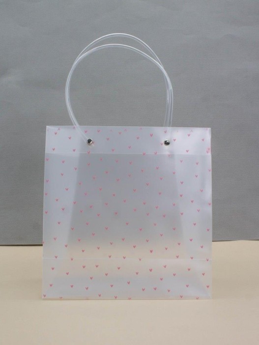 Пакет подарочный «Transparent love», many hearts (22*21.5*10) 