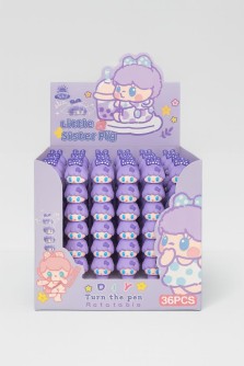 Ручка гелевая "Little sister pig", purple, шоу-бокс 36 шт.