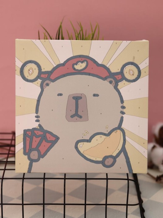 Картина по номерам на подрамнике Draw Me! «Sly Capybara», (20*20 см) 