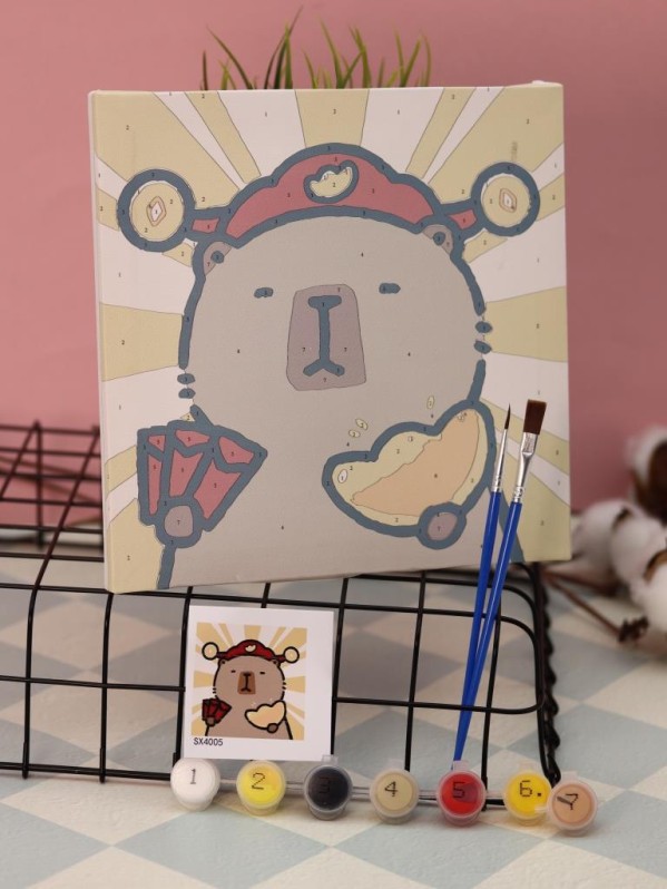Картина по номерам на подрамнике Draw Me! "Хитрая Капибара", (20*20 см)