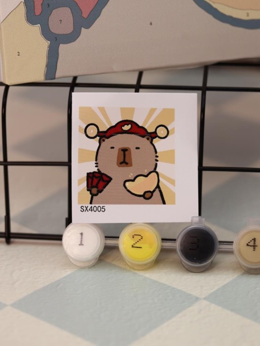 Картина по номерам на подрамнике Draw Me! «Sly Capybara», (20*20 см) 