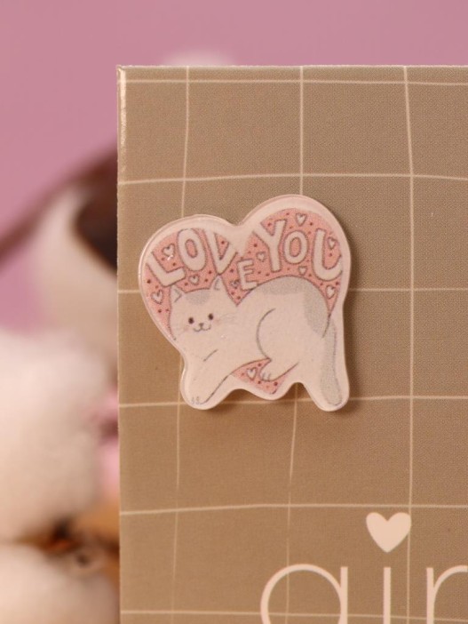 Серьги-клипсы GIRLY "Кот в сердце" 