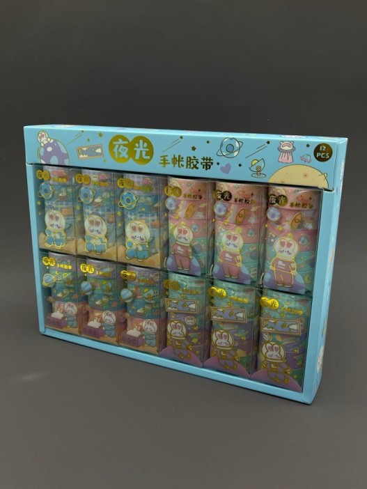 Набор декоративного скотча 5 шт. &quot;Space bunny&quot;, mix, шоу-бокс 12 шт. 