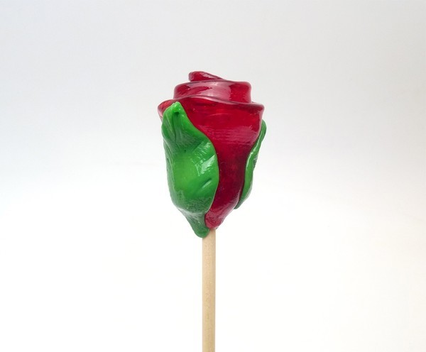 Леденцы "Розочка с лепестками", брусника (шоубокс - 25 шт.) 