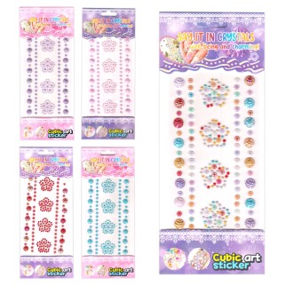 Наклейка декоративные стразы "Узор", 9*15см, mix