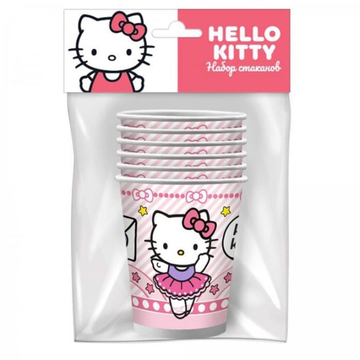 Набор бумажных стаканов 6 шт. &quot;Hello Kitty&quot;, 250 мл 