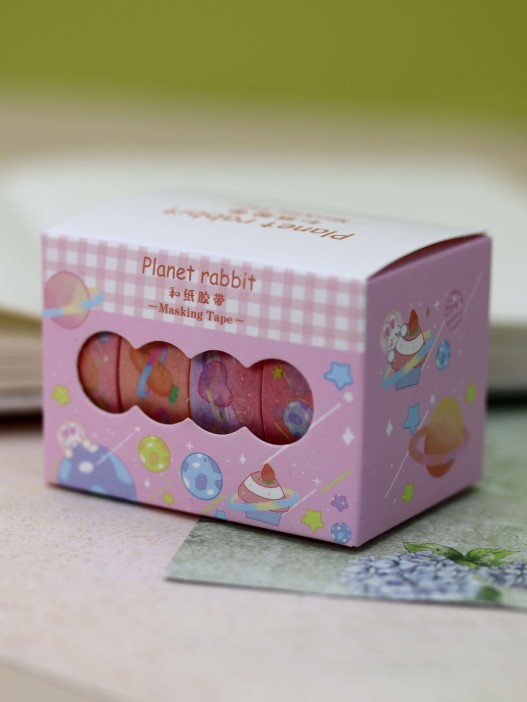 Набор декоративного скотча «Planet rabbit», pink 