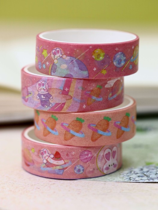 Набор декоративного скотча «Planet rabbit», pink 