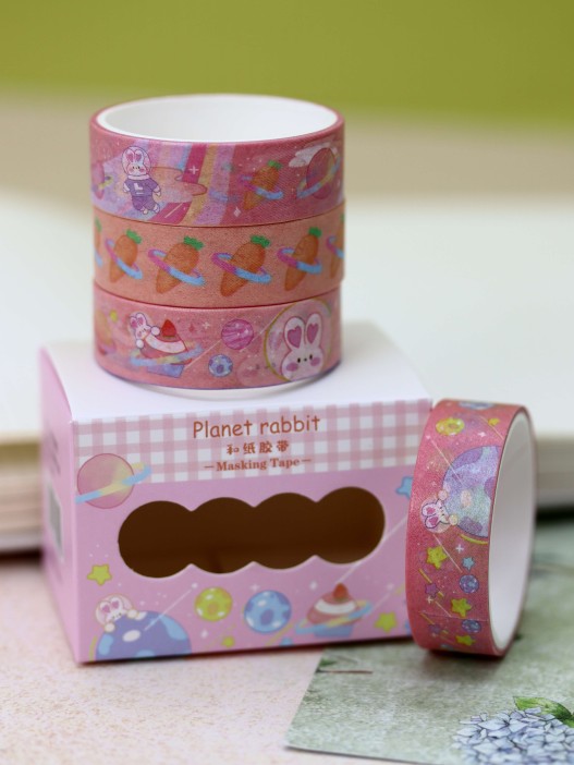 Набор декоративного скотча «Planet rabbit», pink 