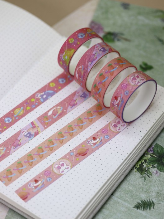 Набор декоративного скотча «Planet rabbit», pink 