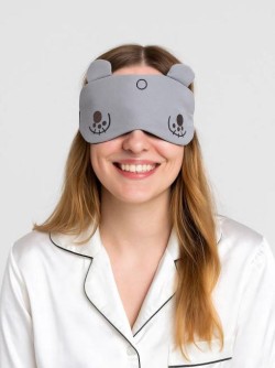 Маска для сна гелевая "Сладкая булочка", мишка