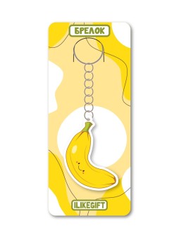 Брелок ECO из дерева iLikeGift «Довольный банан»