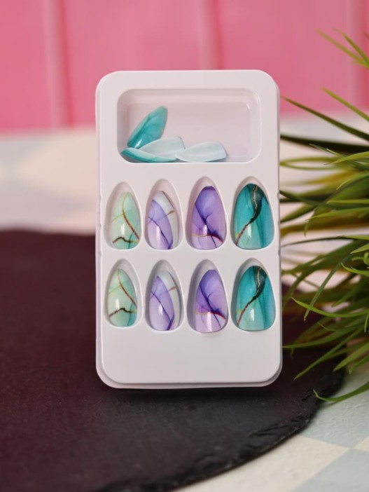 Накладные ногти GIRLY «Cote d&#039;Azur», 12 шт., с клеевыми пластинами 