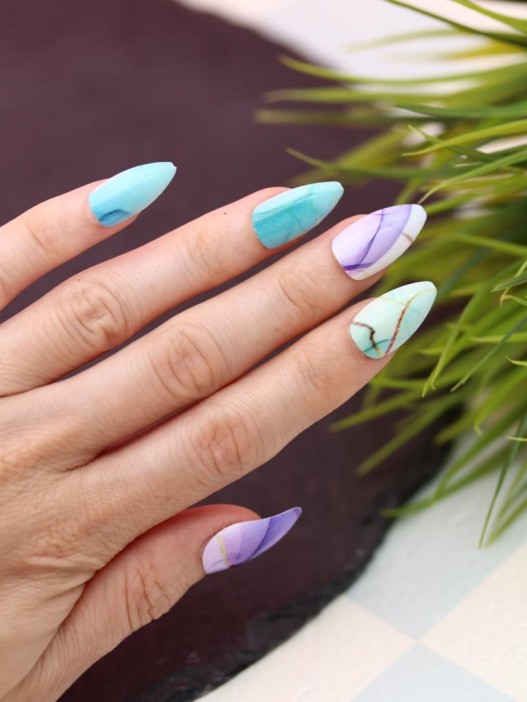 Накладные ногти GIRLY «Cote d&#039;Azur», 12 шт., с клеевыми пластинами 