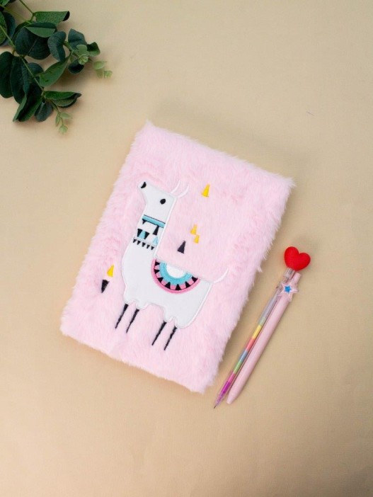 Блокнот плюшевый «Proud lama», pink, 21,5х15 см, плотность 70 гр. 