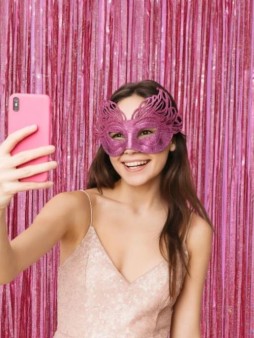 Праздничный занавес, дождик для фотозоны "Brilliant rain", pink (100*200 см)