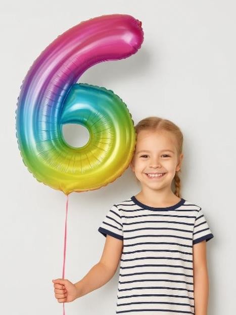 Шар фольгированный &quot;Multicolour numbers&quot; цифра 6, (80 см) 