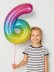 Шар фольгированный &quot;Multicolour numbers&quot; цифра 6, (80 см) 