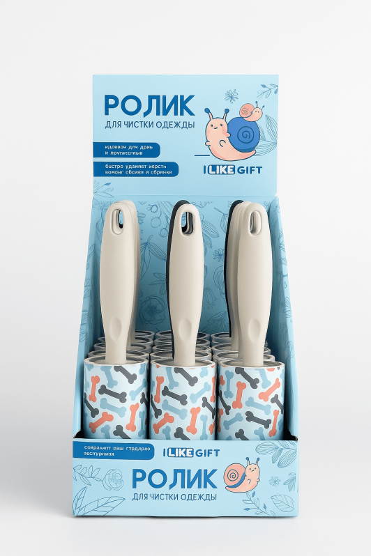 Ролик для чистки одежды &quot;Black and white mix&quot;, 10 см*60 листов, шоу-бокс iLikeGift 12 шт. 