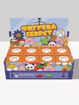 Комплект фигурок-секрет MilotaBox "Капибара на каникулах",(2,5 см) 8шт,цветной шоу-бокс