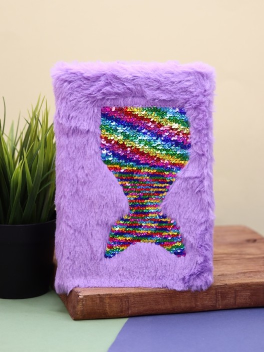 Блокнот плюшевый &quot;Mermaid&quot;, purple, 21,5х15 см, плотность 80 гр. 
