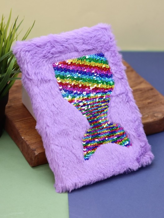 Блокнот плюшевый &quot;Mermaid&quot;, purple, 21,5х15 см, плотность 80 гр. 