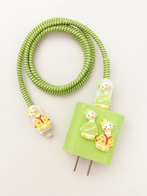 Защитный набор для зарядного устройства iLikeGift «Ducks», green (5 предметов) 