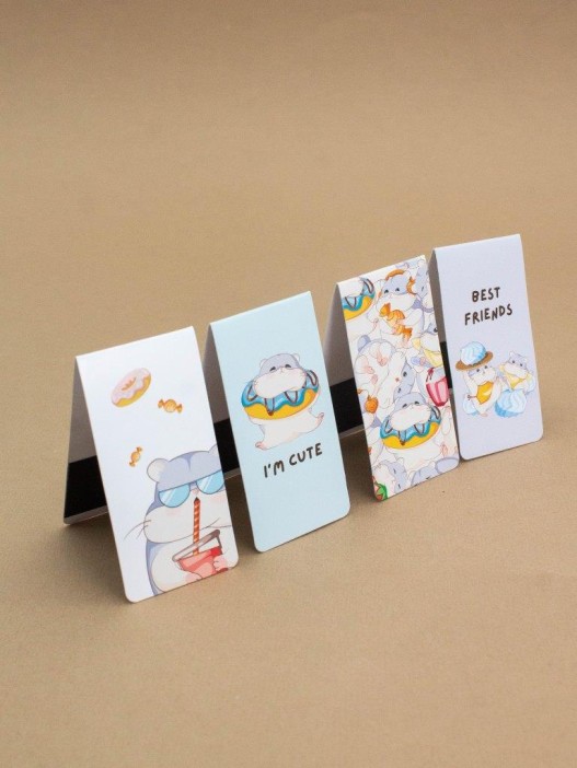 Набор магнитных закладок "Hamster vibe", 4 шт., 35х70 мм 