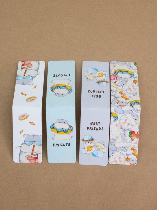 Набор магнитных закладок "Hamster vibe", 4 шт., 35х70 мм 