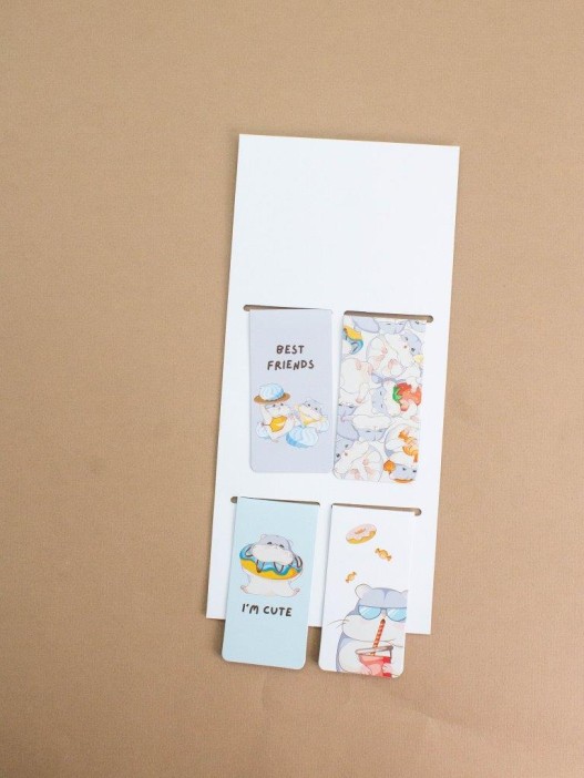 Набор магнитных закладок "Hamster vibe", 4 шт., 35х70 мм 