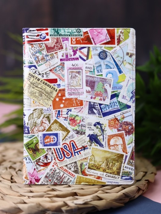 ОБЛОЖКА ДЛЯ ПАСПОРТА STAMPS COLOR, плотность 600 мкм 