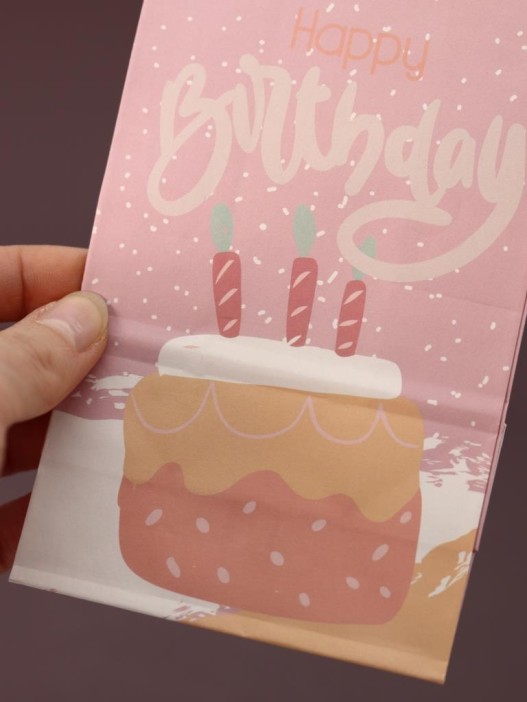 Набор подарочных пакетов+наклейки (6 шт.) &quot;Happy birthday&quot;, 19*8*6 